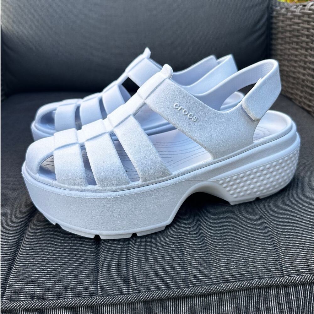 Crocs Stomp Fisherman Platform Sandal in Dreamscape Women's 8 EUC!